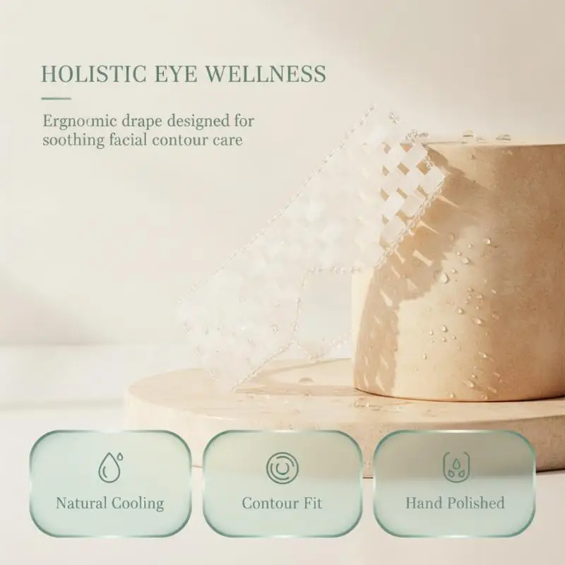 Cooling White Marble Eye Mask Massager Portable Reusable Face Skin Care Tool for Daily Eye Relaxation Travel Use