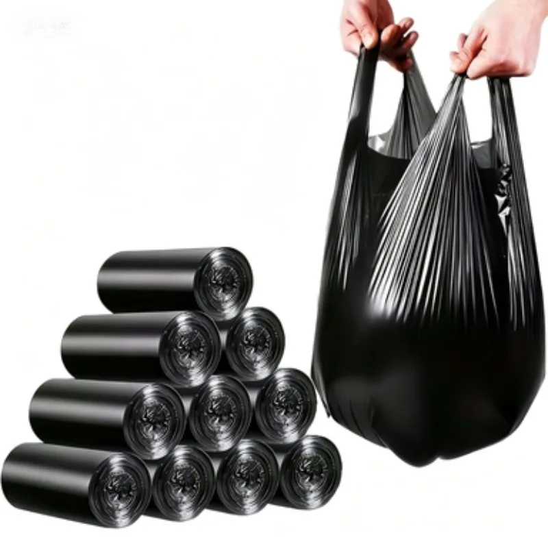 50/100 Stück Schwarze Plastiktüten für Küche und Wohnzimmer, Einweg-Müllbeutel, Abfallbeutel für Takeaway, Müllaufbewahrungsbeutel