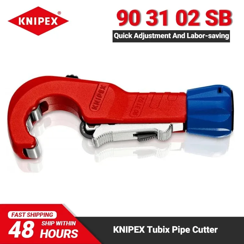 KNIPEX 90 31 02 SB TubiX Pipe Cutter 7-inch Quick Lock Copper Brass Stainless Steel Cutters 6-35 mm (Self-service Card/Blister)