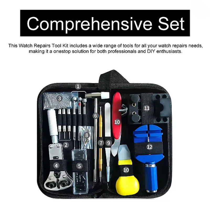 

Professional Watch Repair Set Tool for Store Multi-Function Combination Strap Opener Home Fix Kit Hardware Tool with Bag