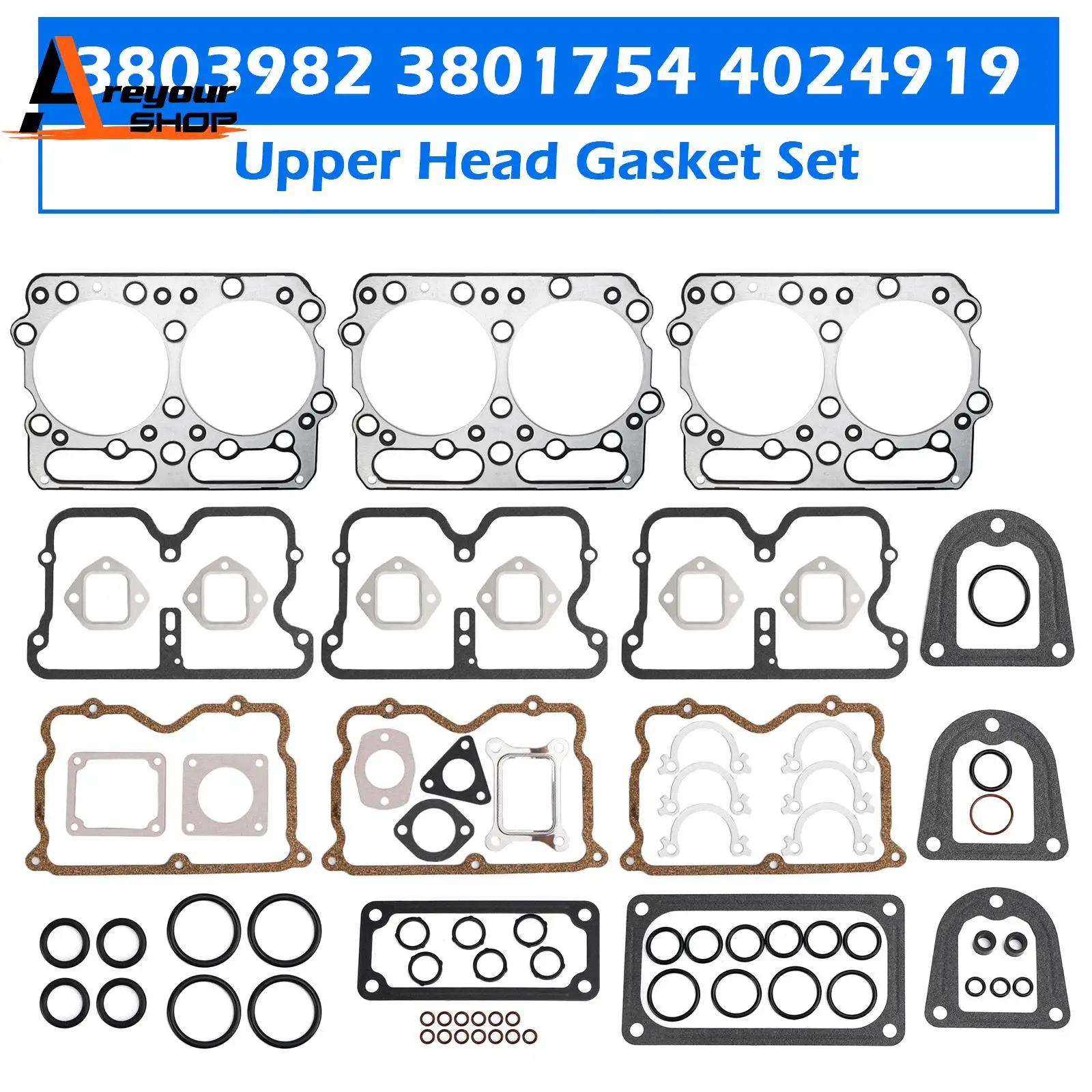 

3801754 Upper Head Gasket Set for Cummins 855 Big Cam IV STC 4024919 NT NTC