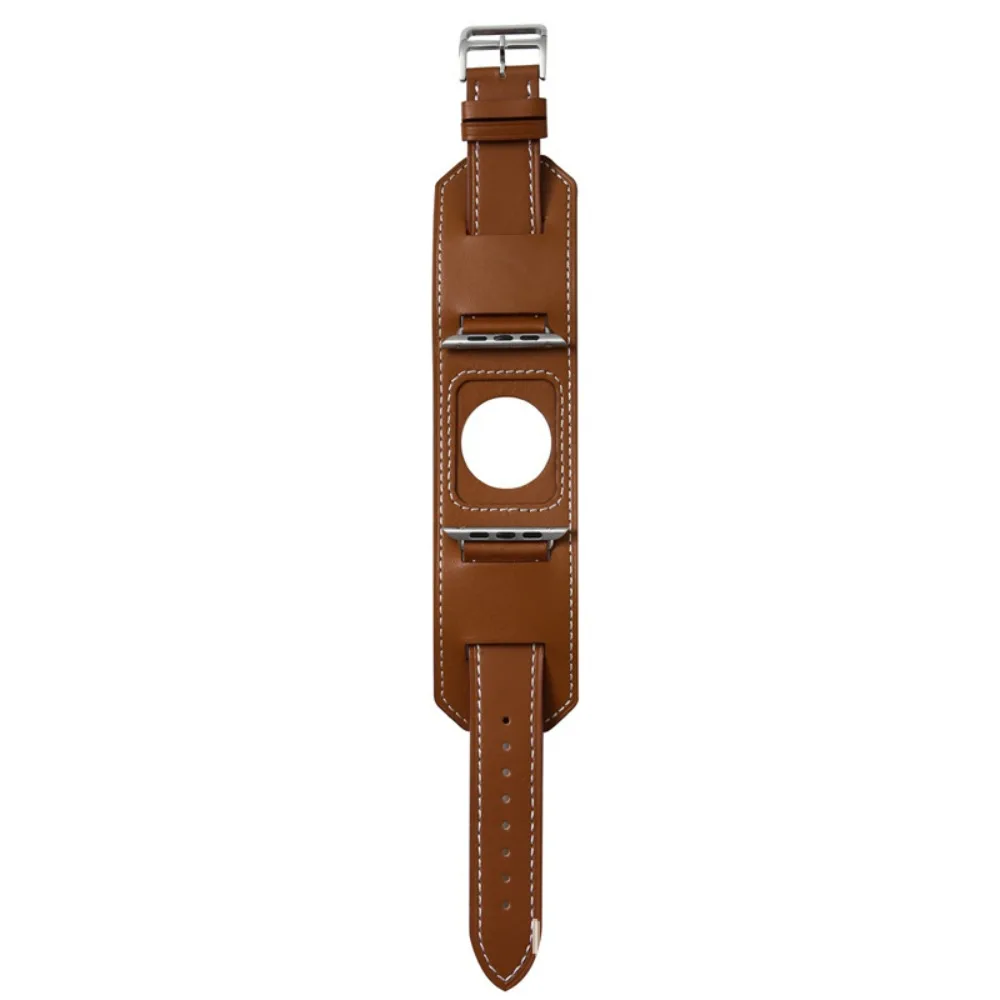 Cow Leather Strap for Apple Watch 44mm 40mm 45mm 41mm 46mm 42mm 49mm Bracelet Watchband iWatch Series Ultra 10 9 8 7 6 5 SE Belt