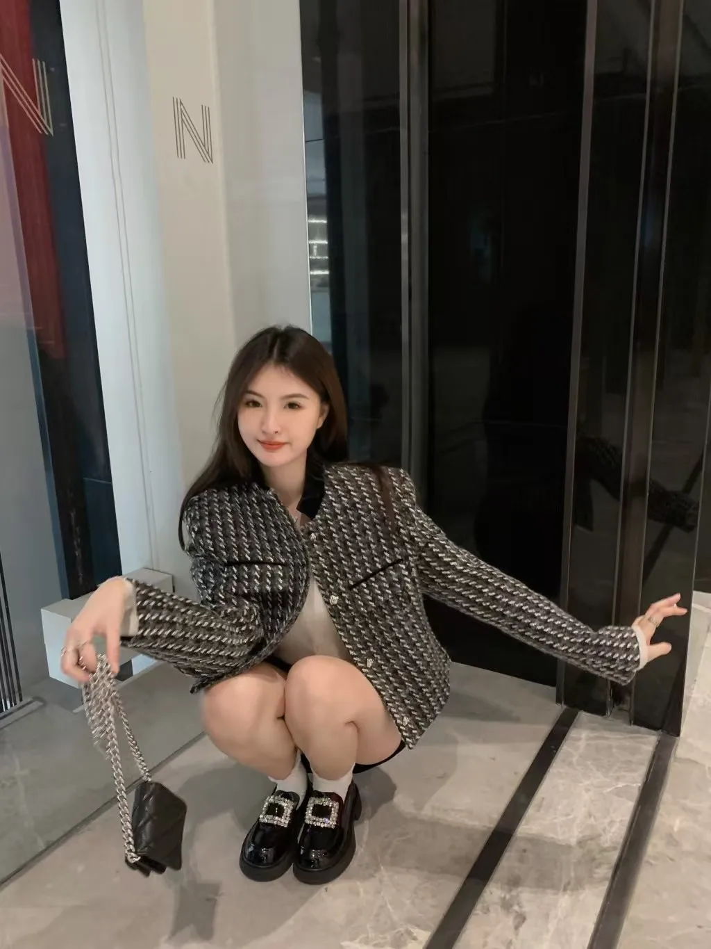 كريستال مشبك منصة الشقق النساء رشاقته سوليد أوكسفورد لامعة أحذية من الجلد الصغيرة السيدات الكعك المتسكعون فام ديربي الأخفاف #3