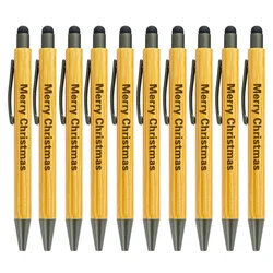 10/20/50Pcs penna di bambù penne a sfera personalizzate cancelleria penna per feste forniture scolastiche per ufficio Logo personalizzato regalo aziendale