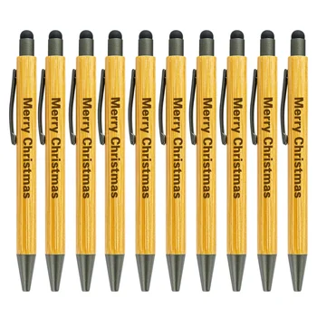 10/20/50Pcs Bambus Stift Personalisierte Kugelschreiber Schreibwaren Party Stift Büro Schule Liefert Angepasst Logo Business geschenk