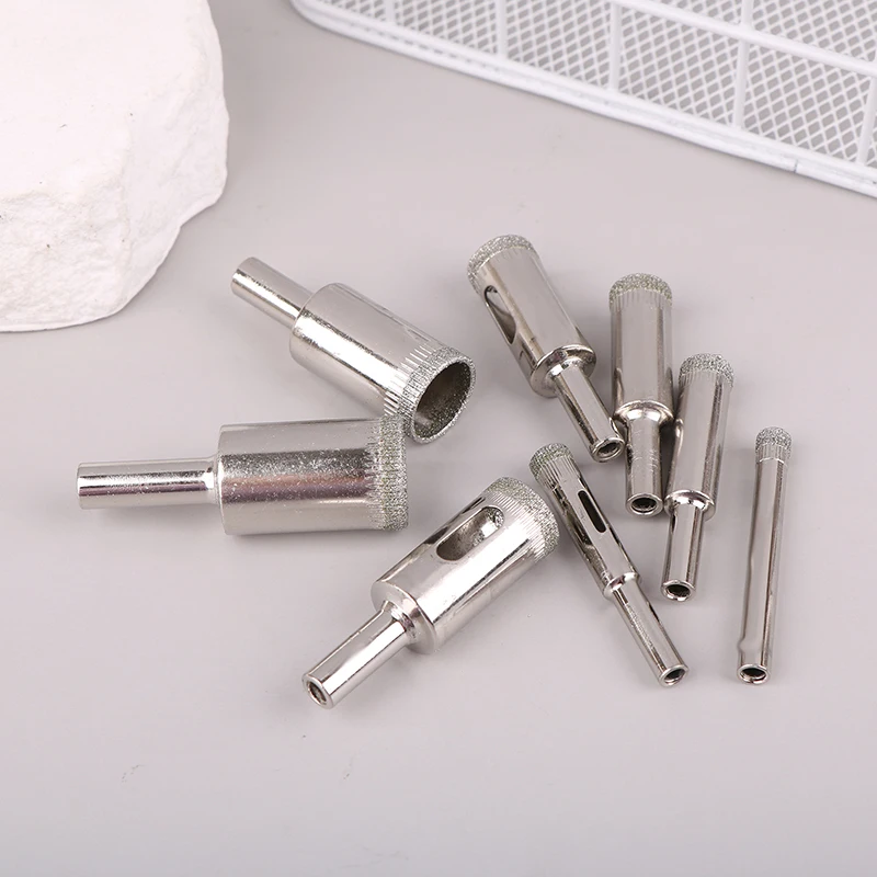 15pcs/set Diamond Coated Hole Saw Drill Bit Cutter Core Shaft Tool Kit Glass Marble