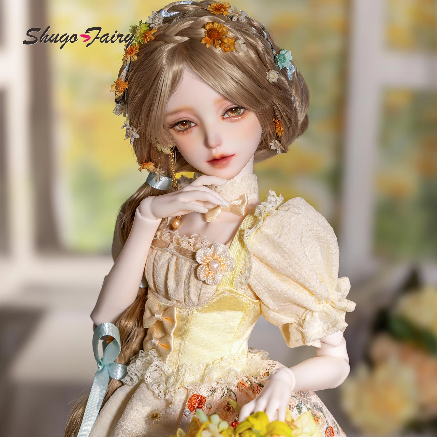 

ShugaFairy Seekly G H BJD Doll 1/4 Fullset Resin Handmade Cottagecore Sunflower Floral Lace FC Articulated Ball Jointed Doll