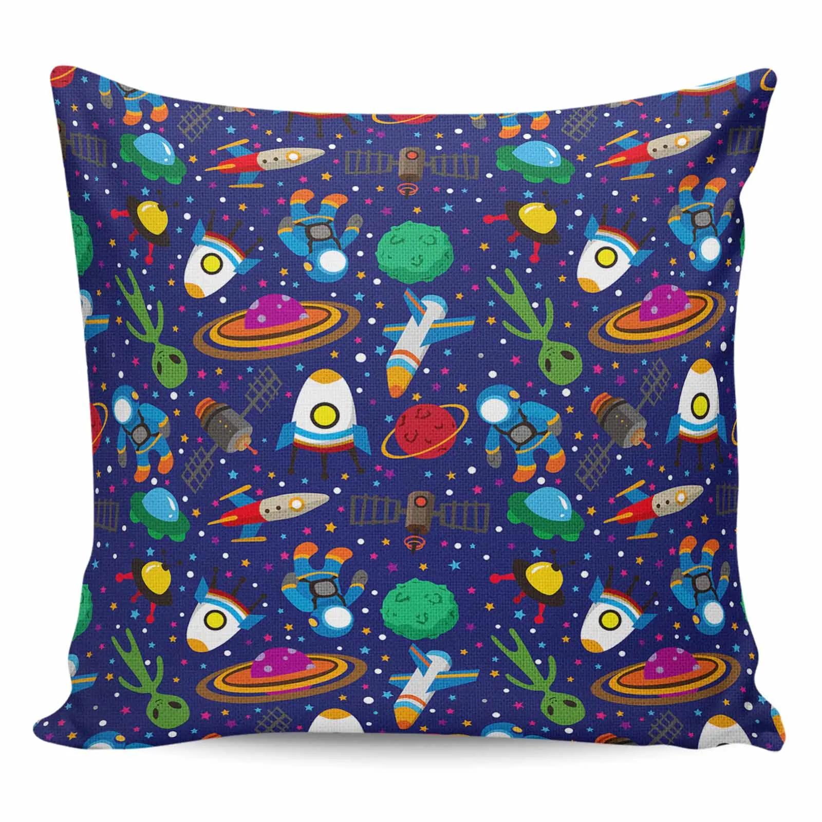 2/4PCS Waterproof Pillow Cover Mysterious Universe Alien Astronaut Square Throw Pillowcase Home Decoration Sofa Cushion Cover