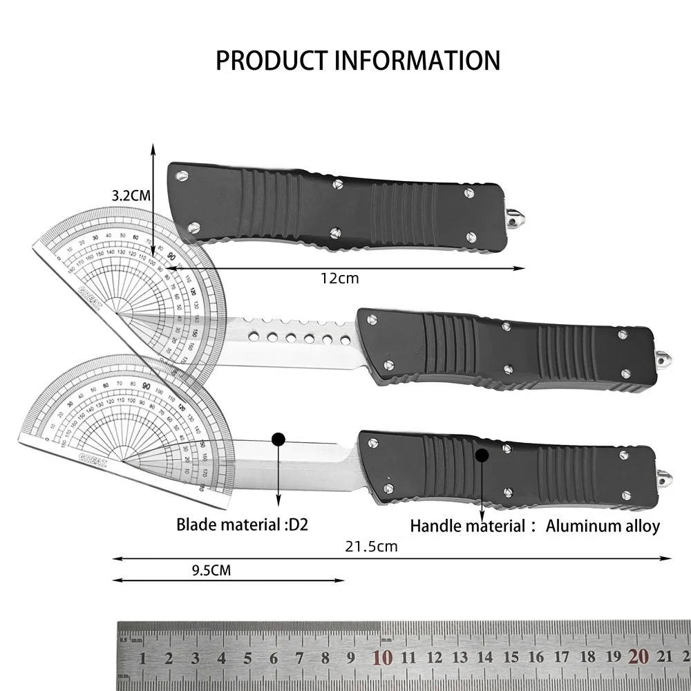 MICR Hell Hound High Quality Pocket Knife D2 Blade Aluminum Handle Outdoor Camping Hunting Knives Tactical EDC Tool