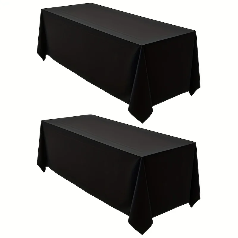

2pcs/pack Of Rectangular 90*156Inch Polyester Tablecloth - Black And White Table Covers, Perfect for Halloween, Thanksgiving, Ch