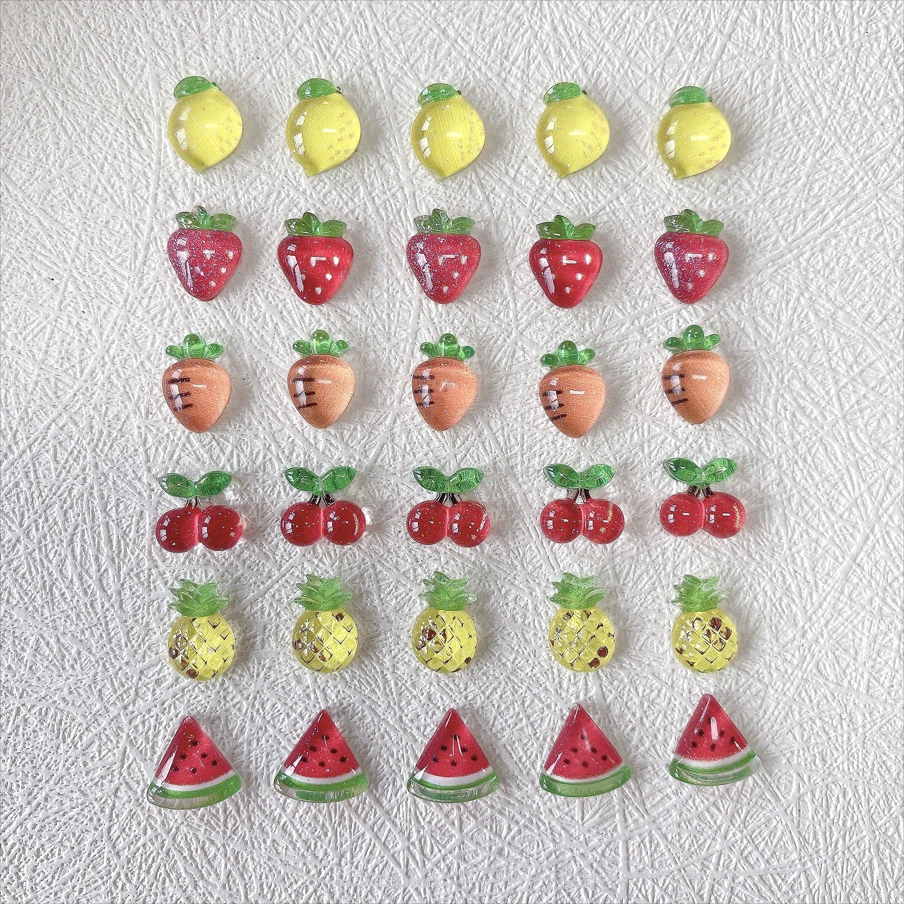 

50 шт., полимерные летние фрукты, мультяшные украшения для дизайна ногтей, милые серьги-гвоздики, шпилька, чехол для телефона, милые аксессуары, дизайн ногтей, материал «сделай сам»