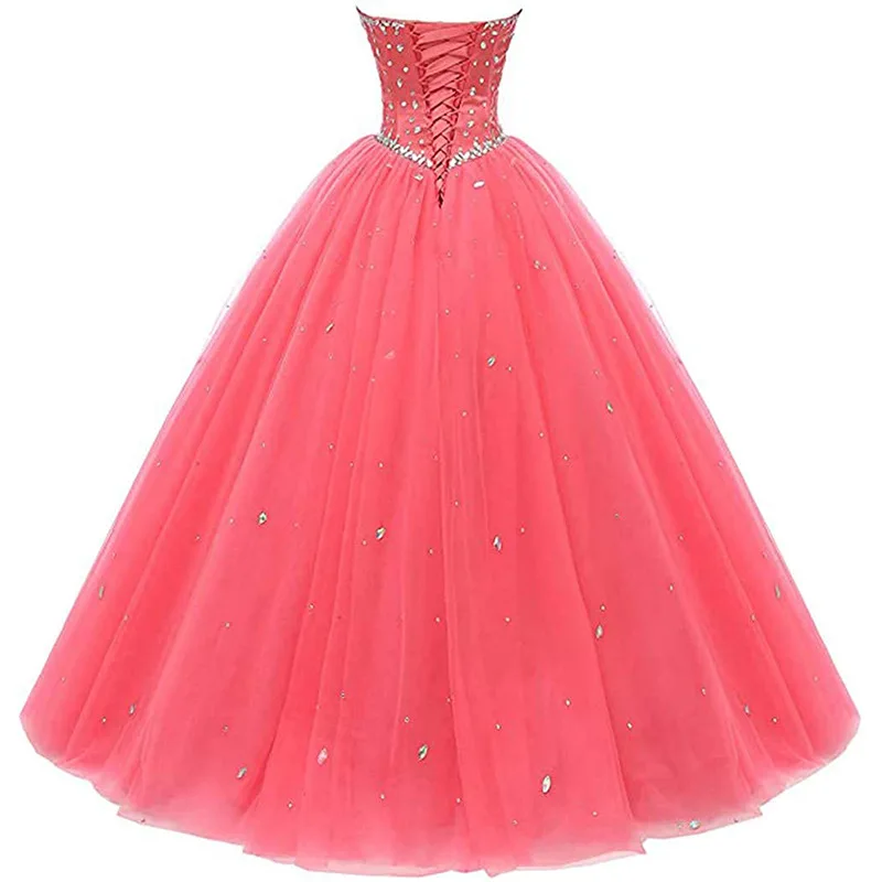 GUXQD-vestido De baile para quinceañera, vestido De fiesta De cumpleaños De princesa con cuentas De cristal brillantes, 15 años