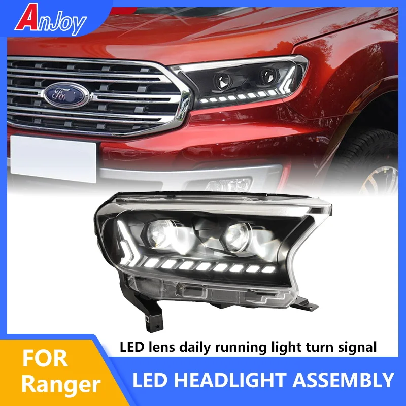 

High quality for Ford Ranger 16-20 headlight assembly modified LED lens day running light turn signal tool