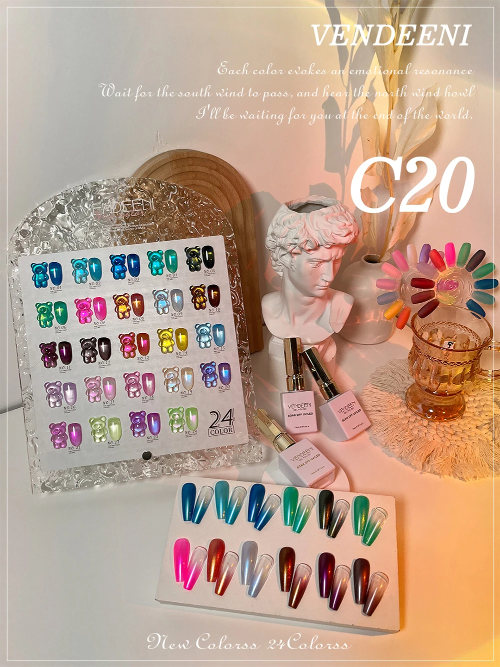 Vendeeni TPO HEMA FREE 24 Farben/Set Meerjungfrauen-Muschel Jelly Gel Nagellack Aurora Transparent UV Soak Off Gel Lack mit Display – Detail 12