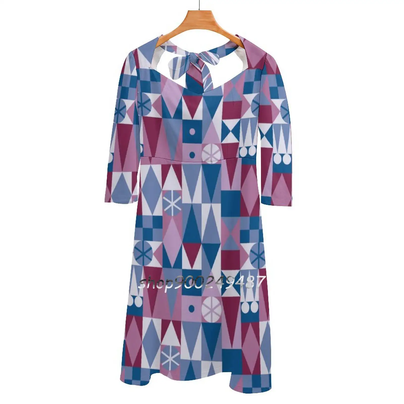 Mary Blair Carpet Square Neck Dress Sweet Summer Dress Women Elegant Halter Print Dress Land Dlr Hotel Fantasyland Its Small