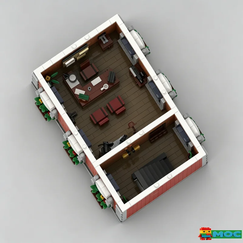 4797PCS Pub Modular City Street View MOC Architecture Model Building Block Educational Birthday Gift For Collectors Home Display 4
