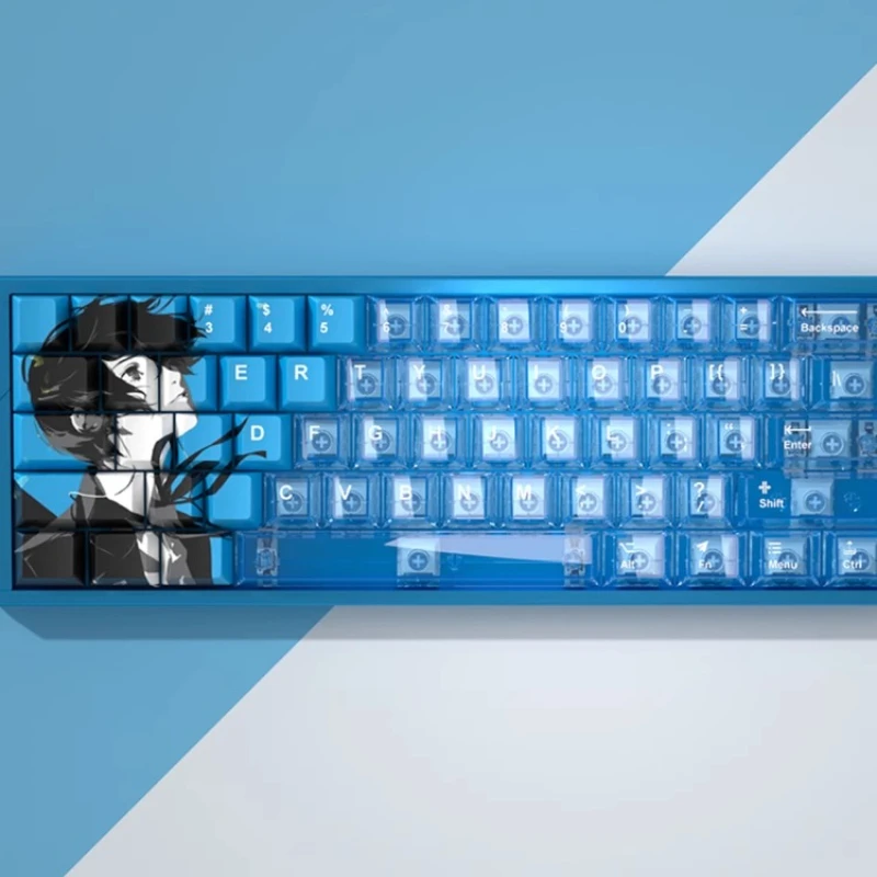 

EVA Anime Theme Keycap Persona 3 Chainsaw PC Cherry Profile Transparent PBT Dye Sub Key Caps Mechanical Keyboard Mad60 Wooting60