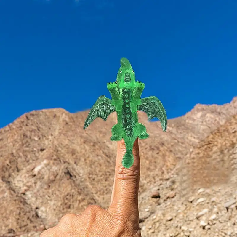 Juguetes para dedos con eslinga, juguete de lanzamiento de dragón volador de goma, modelo de tirachinas de dedo de Animal TPR, juguetes de eyección, ejercicio, flexibilidad para los dedos