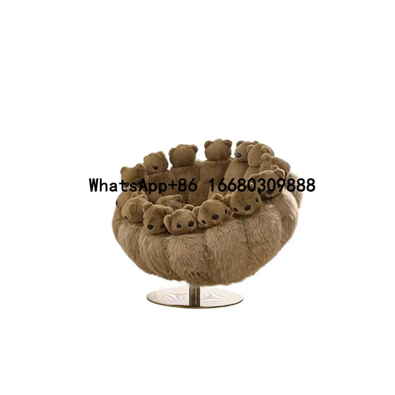 

Modern Luxury Art Creative Hotel Furniture Leisure Chair for Living Room Bedroom Villa Featuring Artificial Fur Fabric