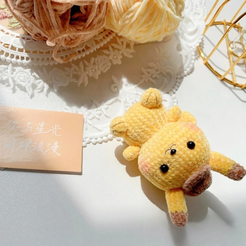 148m Chenille Wool Yarn 40g 2mm Golden Velvet Thread Ball Golden Silk Edelweiss Hand Woven DIY Material Doll Pendant Wool Yarn