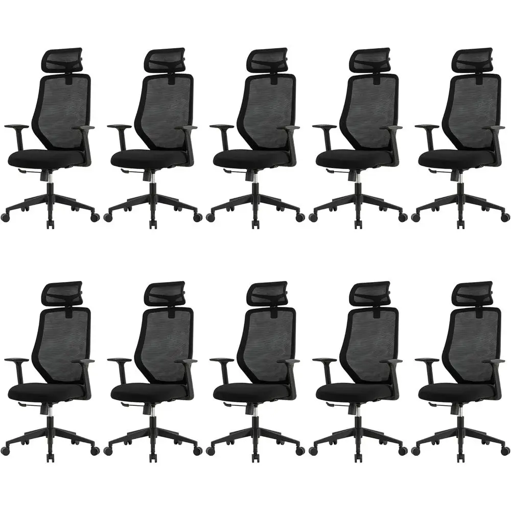 

Ergonomic Conerence Room Chairs Set o 10, High Back Mesh Home Oice Desk Chair with S-Shaped Back Support, Swivel Computer Task C