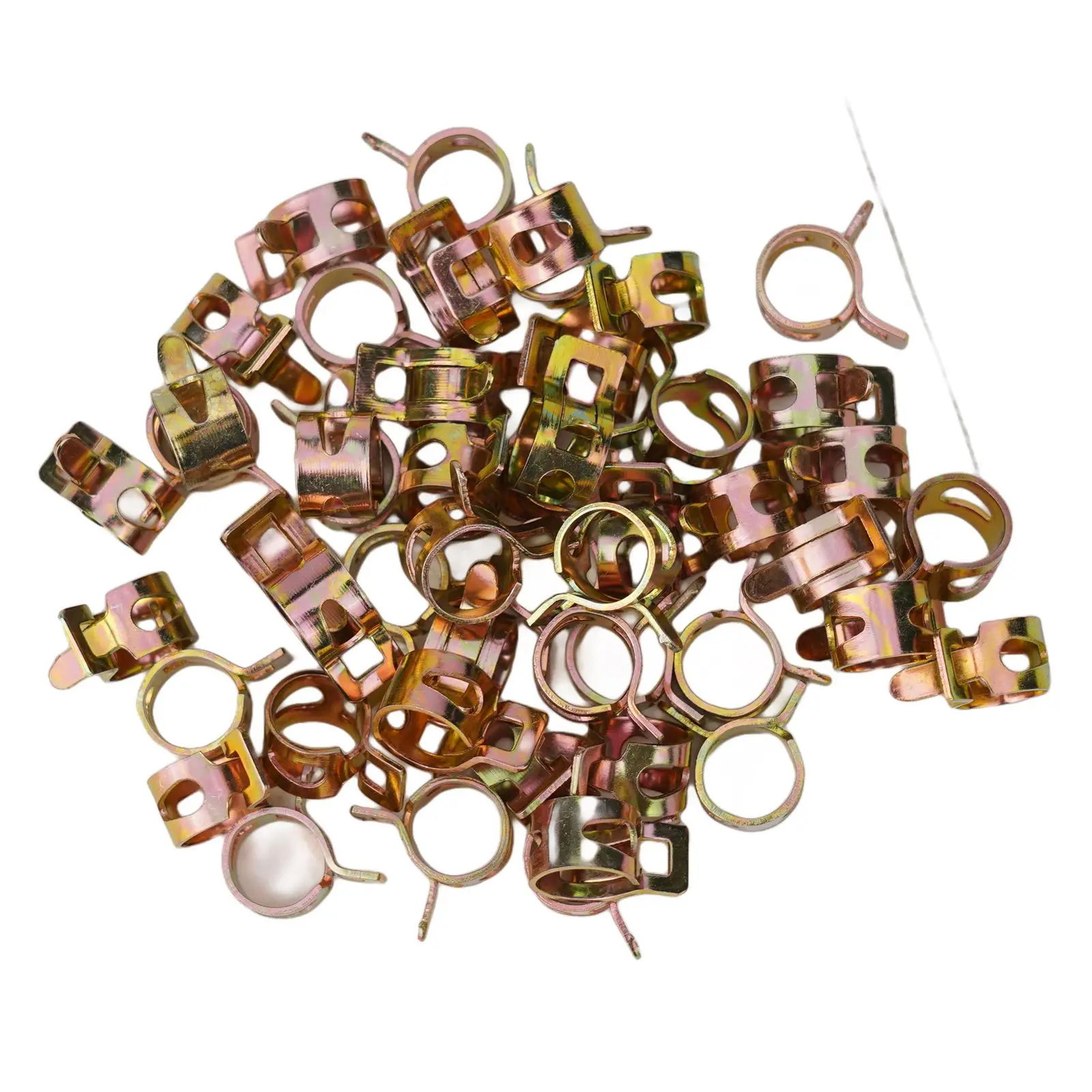 Spring Steel Hose Clamps 50pcs 3/8 inch 10mm for Fuel Line Vacuum Hose Silicone Hose Air Hose and Small Engine Applications