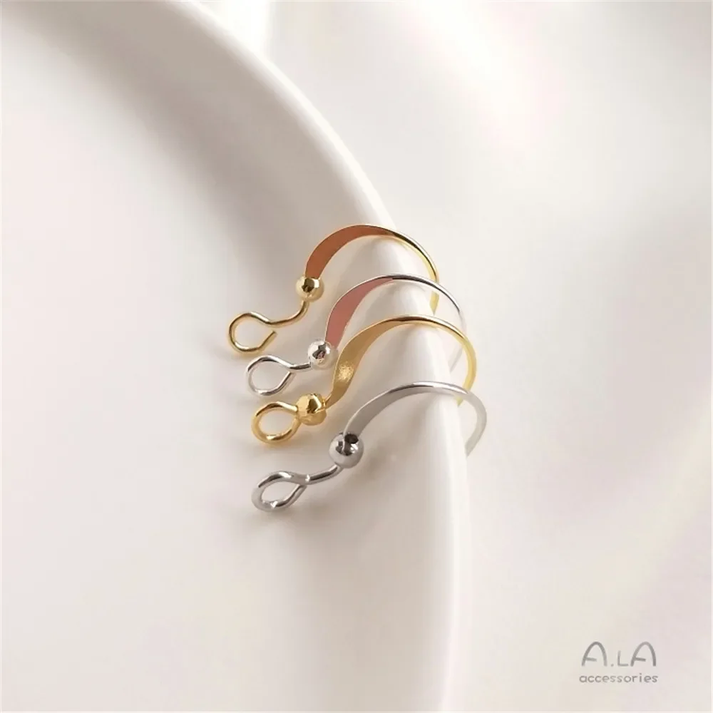 14K light gold 18K true gold allergy flat earring hook DIY earring hook Handmade accessory material