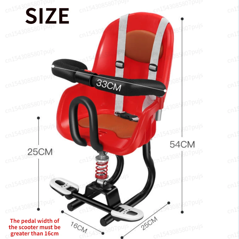 Electric Scooter Child Seat with Belt Electric Motorcycle Shock Absorption Comfortable Seat with Guardrail Scooter Accessories