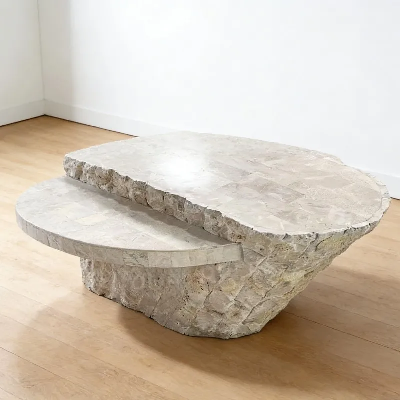✿p Custom Made Travertine Stone Music Studio Table Natural Stone Acoustic Furniture Manufacturer Travertine Boho Side Table