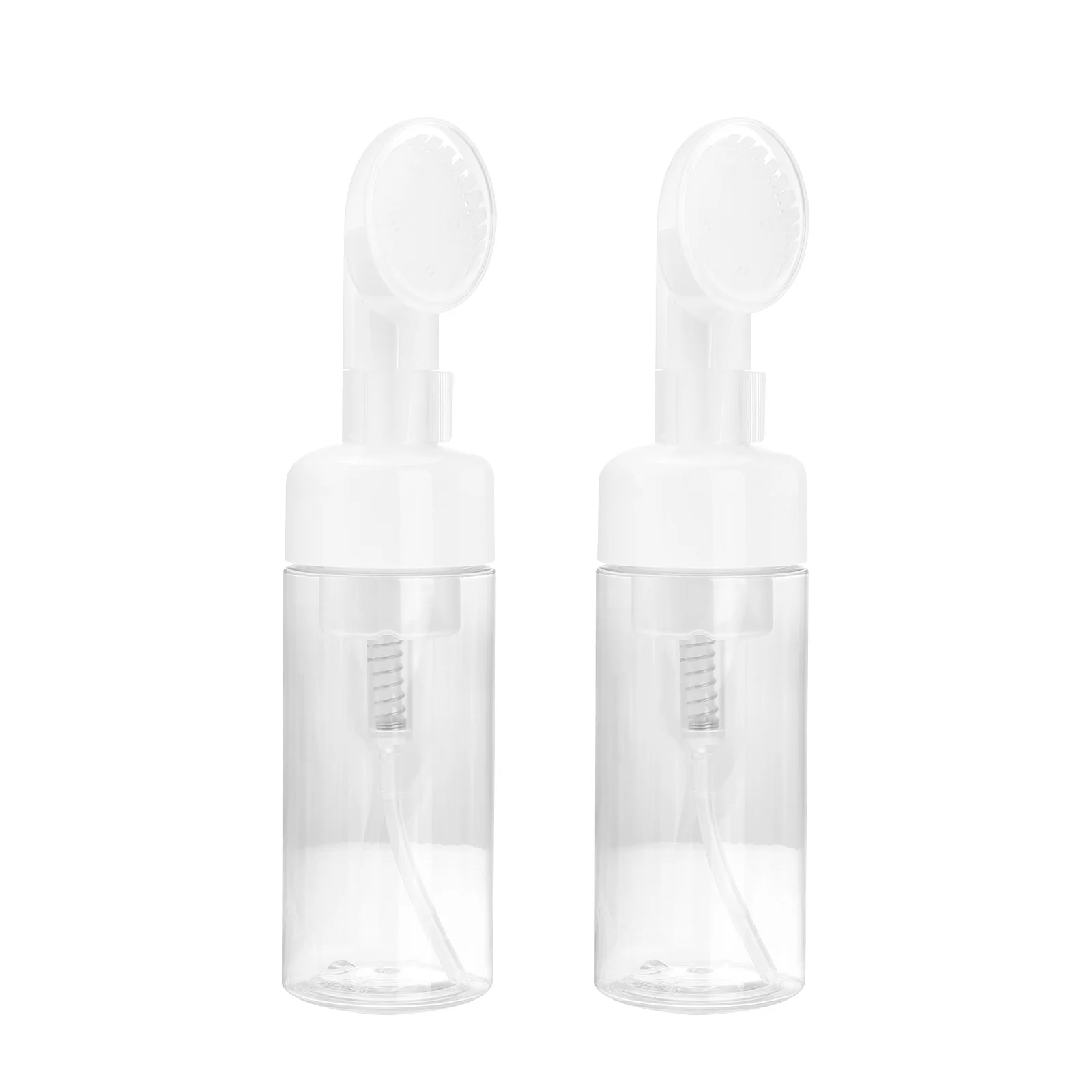 

2 Pcs Foam Bottle Cleansing Brush Pump Bottles Travel Foaming Portable Mousse Size Refillable Machine Clear Water Reusable