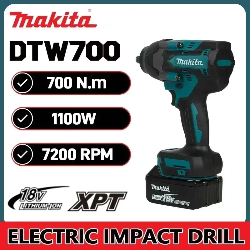 Makita Lithium Battery Auto Repair Electric Wrench DTW700 Brushless Multi functional Rechargeable High Torque Impact Wrench - view 6
