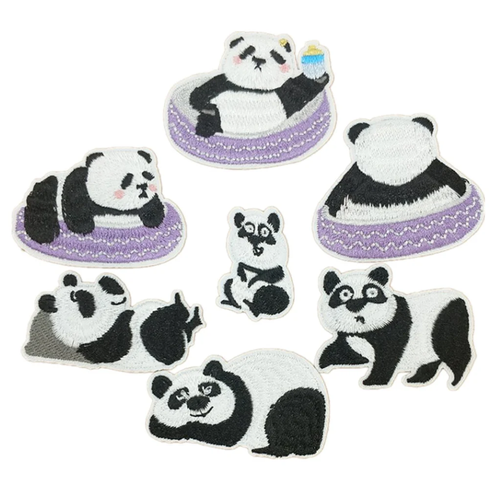 

14 Pcs Patches Cartoon Panda Pattern Embroidery Applique DIY Iron On Sew On Sticker for Jackets Jeans Bags Clothing Crafts