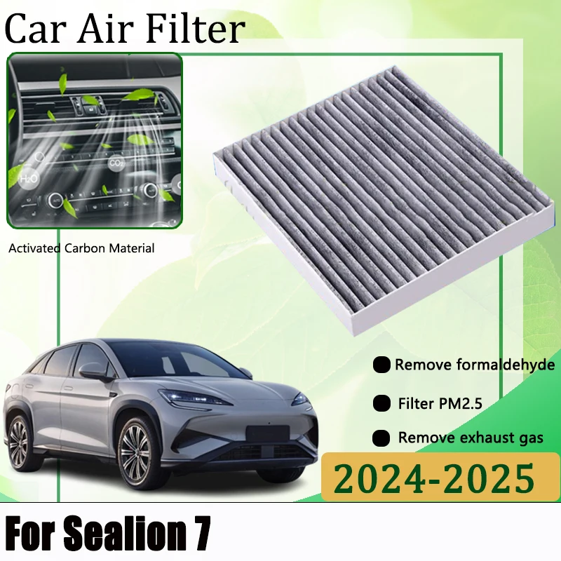 Car Air Conditioning Filter For BYD Sealion 7 07 EV 2024 2025 Automobiles Filters Activated Carbon Purification Air Accessories