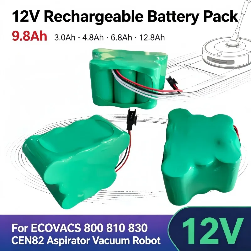 ECOVACS 800 810 830 CEN82 Aspirator Battery Pack,12V 3000/4800/6800mAh Rechargeable Li-ion