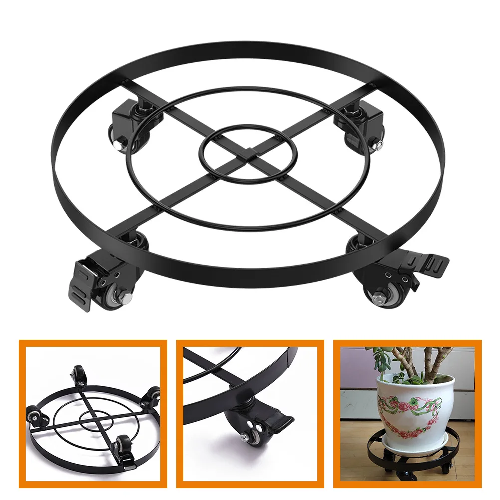 

Rolling Plant Stand Diameter27cm Height10cm Black Moving Frame for Indoor Plants Suitable MultiShapes Flower Pots Garden