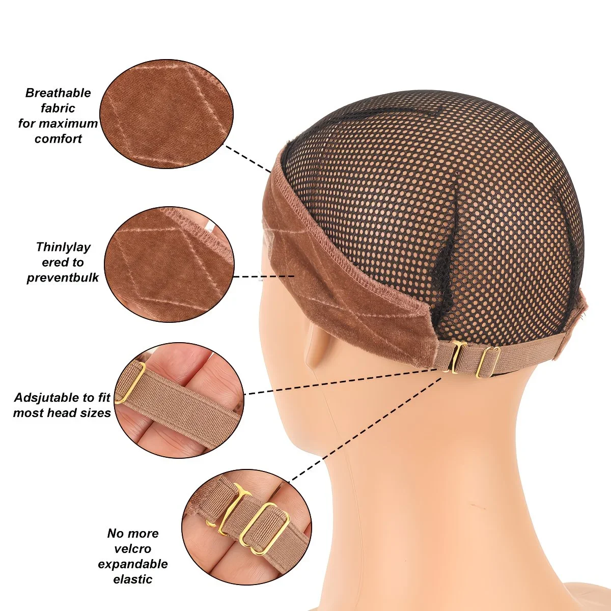 New Model Wig Grip Band | Premium Adjustable Velvet Gripper for Lace Front Wigs Multiple colors available Keep Wig Comfortably image 3