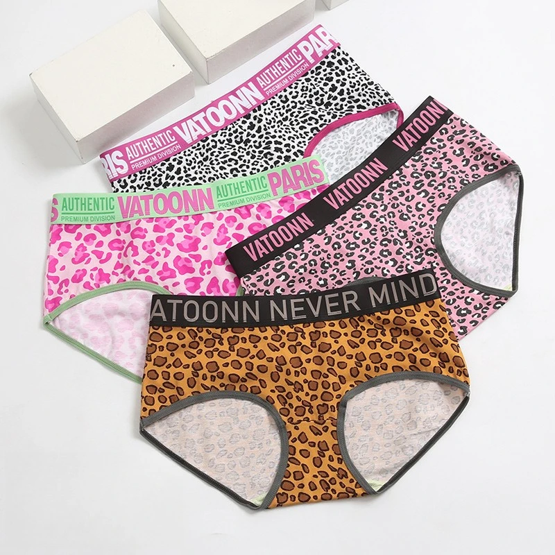 

Leopard Women's Briefs Sexy Sports Underpants Cotton Plus Size Lingerie Breathable Seamless Underwears Ropa Interior Intimates