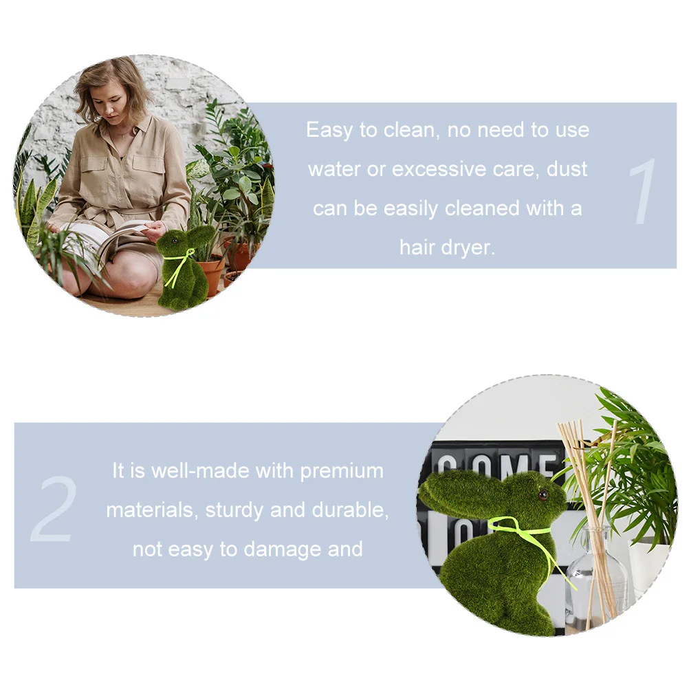 

3Pcs Flocking Rabbit Easter Bunny Statue Creative Spring Decoration for Lawn Garden Home Office Table Flocking Rabbit Crafts