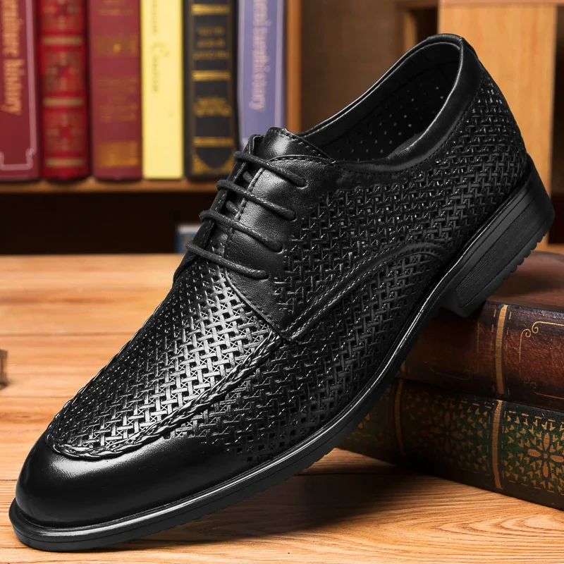 

Men Dress Shoes Breathable Men Formal Shoes Leather Luxury Fashion Wedding Shoes Men Oxford Business Formal Shoe