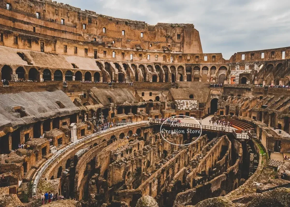 طباعة اللوحة القماشية لمدينة روما والفاتيكان - الفن الجدارية للهندسة المعمارية القديمة لديكور المنزل في المكاتب وغرفة النوم الحديثة