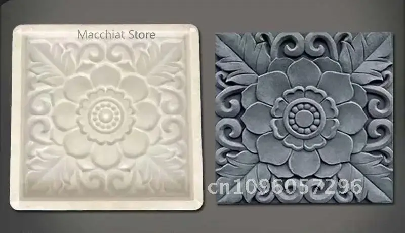 In Chinese Antique Style Brick Carving Plastic Mold Courtyard Template Paving Relief Floor Cement Tile Decoration Shadow Wall