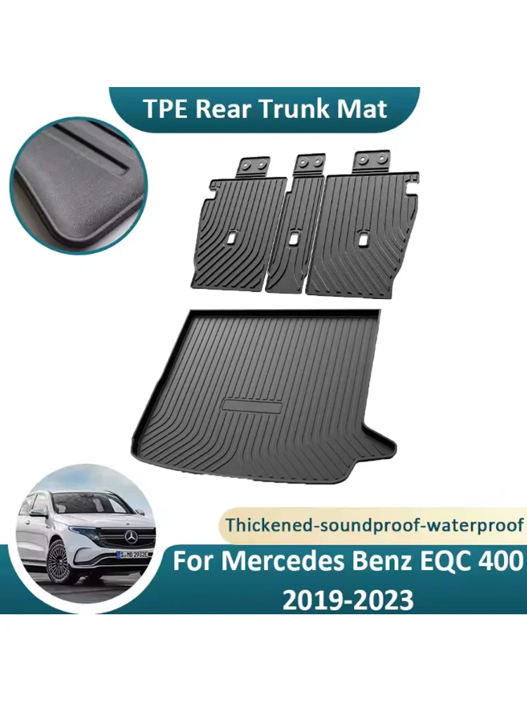 Tpe Achterste Kofferbak Mat Voor Mercedes Benz Eqc 400 2019 2020 2021 2022 2023 Waterdichte Opbergkussen Anti-Slip Gemakkelijk Schoon Auto Accessorie - afbeelding 2