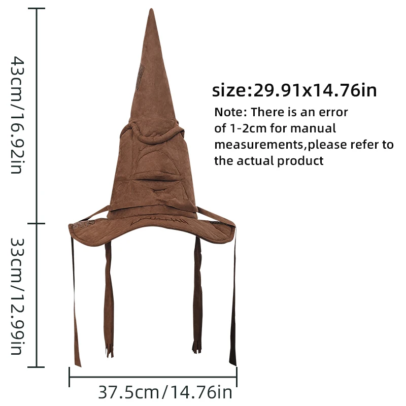 Chapéu de Bruxo de Filmes de Anime, Chapéu de Sorteio de Harry Potter, Acessórios de Fantasia para Festa de Halloween, Chapéu de Cosplay Masculino