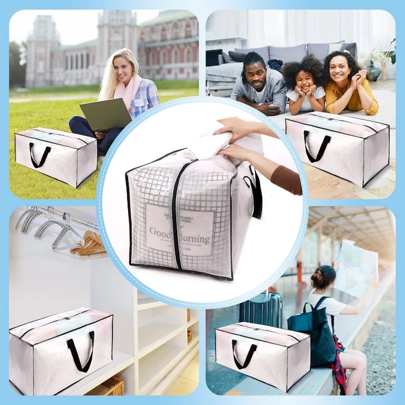 12 упаковок больших прочных транспортных сумок с застежкой-молнией и ручками для переноски — водонепроницаемая — сверхпрочная сумка для хранения