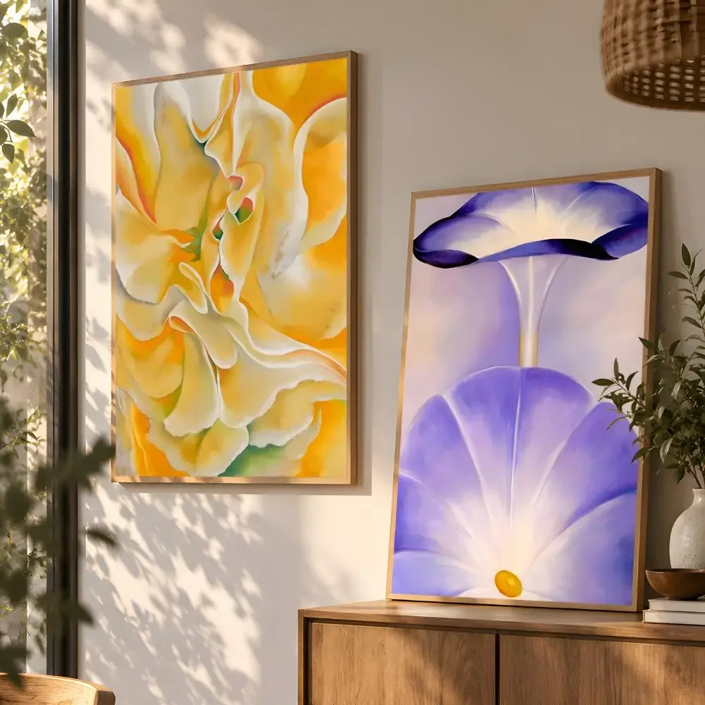 Georgia O Keeffe Abstract Flower Artwork Exhibition Print Poster Wall Art Home Decor Living Room Bedroom Office Apartment Gift