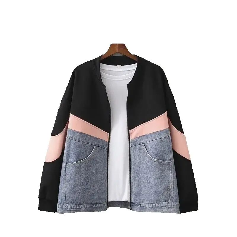 

Denim Jacket Women's Short Paragraph 2024 New Female Tide Ins Spring And Autumn Splicing Fragrance Korean Loose Design Tide.