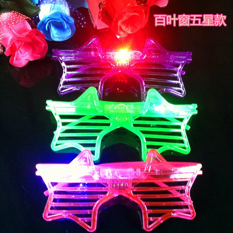 1Pc Adult Kids LED Glasses Light Up Party Sunglasses Glow Blinds Shutter Neon Flash Carnival Cosplay Birthday Wedding Christmas