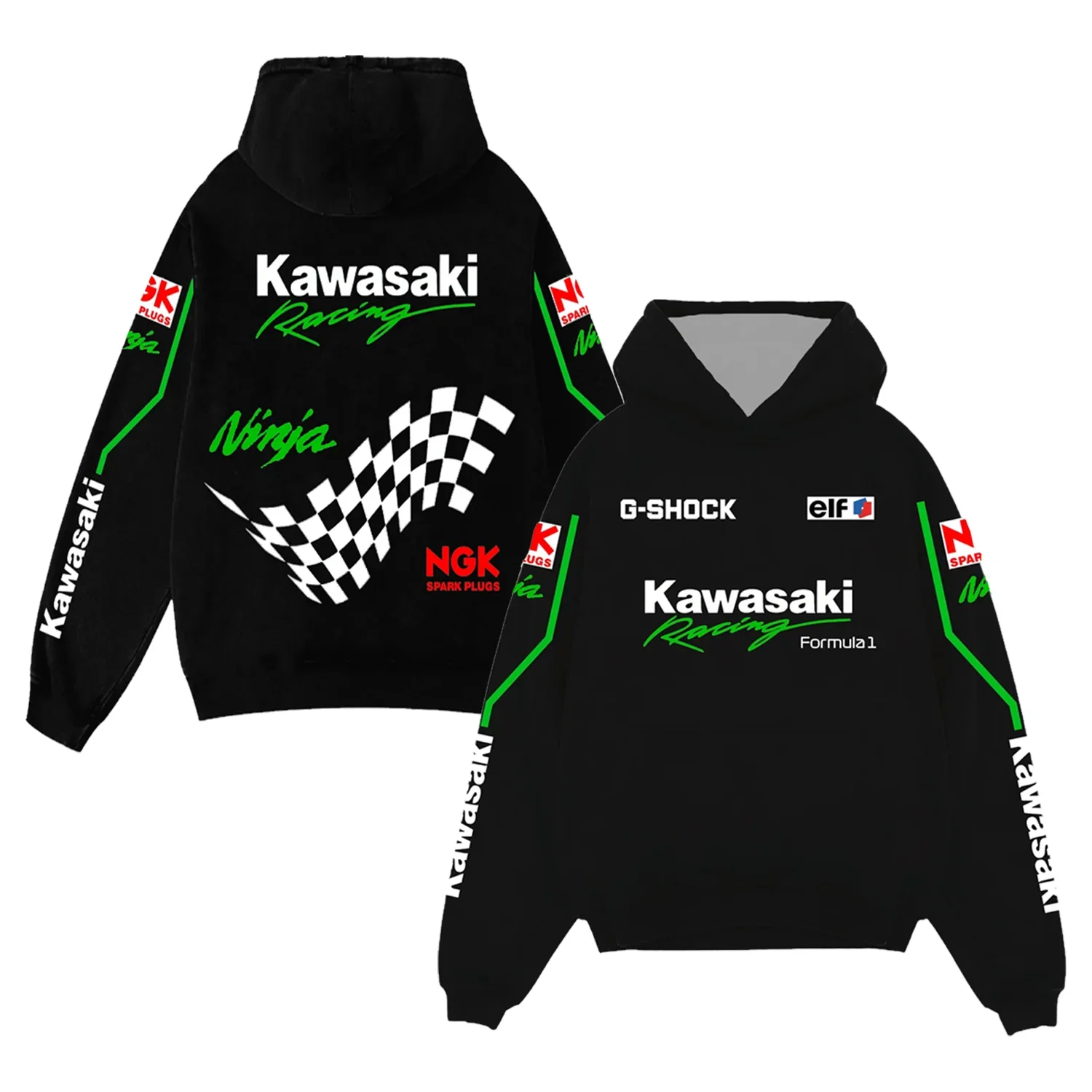 

Kawasaki Racing Oversized Hoodie Adult Streetwear Hooded Unisex Motorcycle Sweatshirts Pullovers Tracksuit Clothing