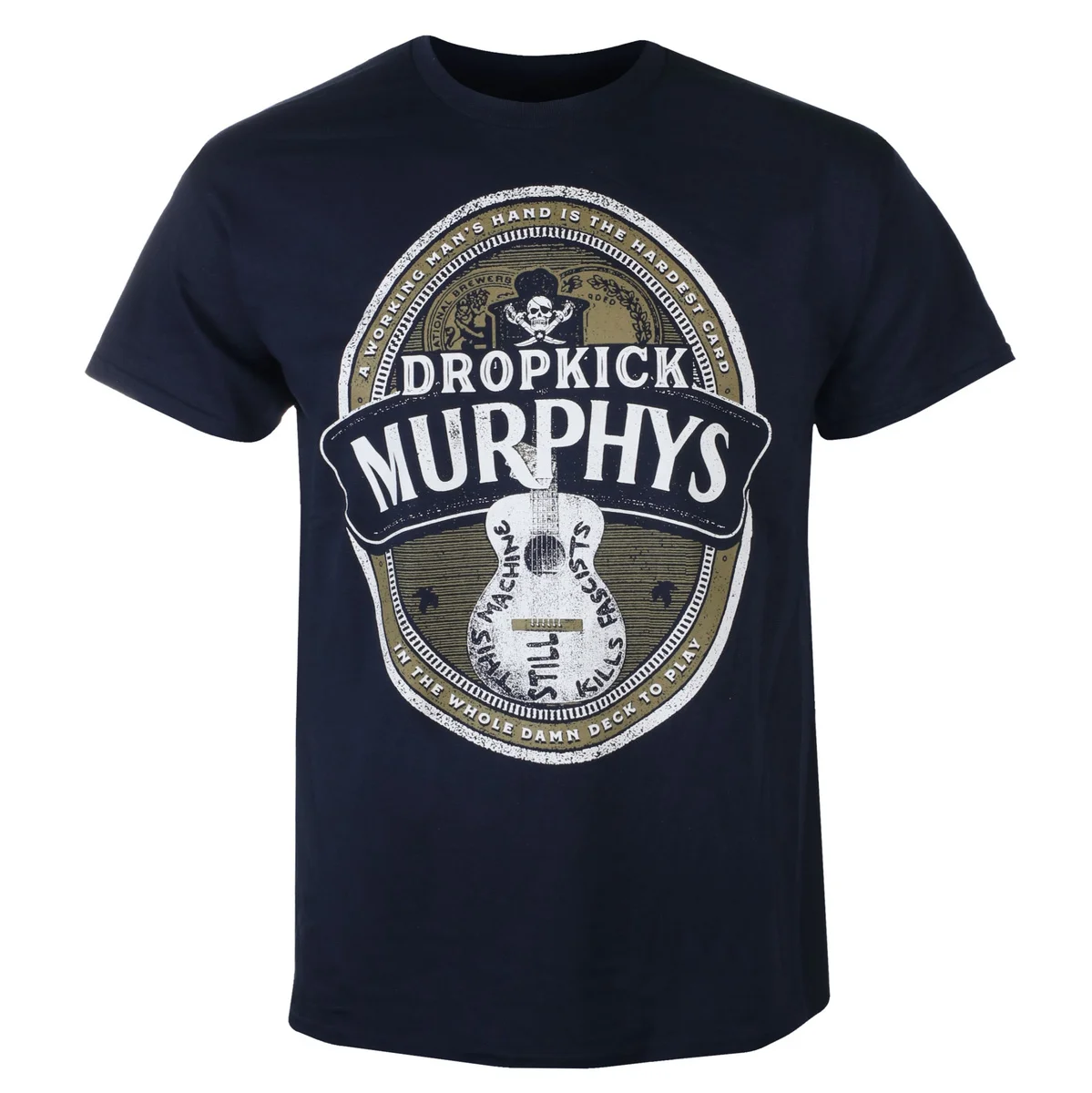 Dropkick Murphys Beer Label Printed T-shirt - Celtic Punk Band Style Daily T-shirt - Suitable for Both Men and Women