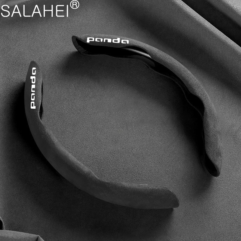 

For Fiat Panda 169 2 Cross Steering Wheel Cover Leather Anti Slip Steer Wheel Protector Breathable Fiber Braid Steering Covers